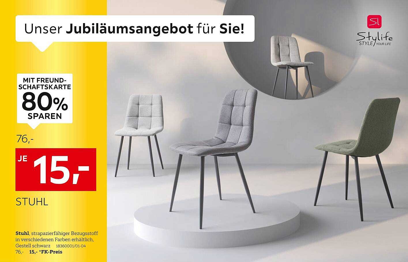 Jubiläumsangebot: Stuhl für nur 15,-