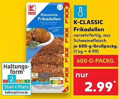 K-CLASSIC Frikadellen 600-g-Großpackung zum Sparpreis