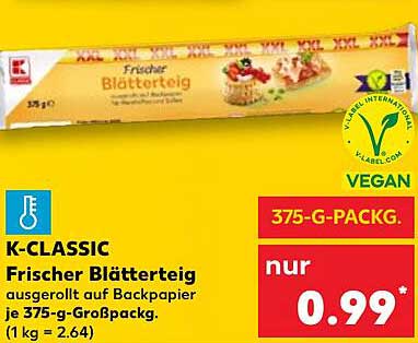 K-CLASSIC Frischer Blätterteig 375 g