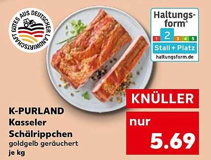 K-PURLAND Kasseler Schälrippchen goldgelb geräuchert je kg
