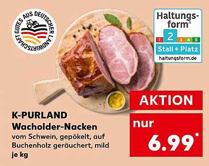 K-PURLAND Wacholder-Nacken vom Schwein, gepökelt, auf Buchenholz geräuchert, mild je kg
