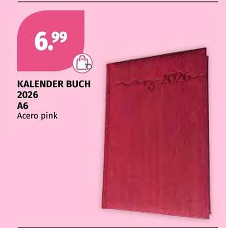 KALENDER BUCH 2026 A6 Acero pink