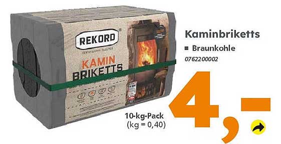 Kaminbriketts - Braunkohle 10-kg-Pack