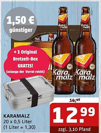 Karamalz 20 x 0,5 Liter + 1 Original Brotzelt-Box GRATIS!