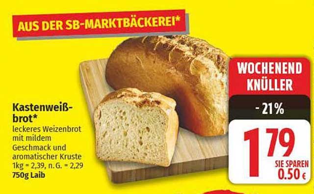 Kastenweißbrot* – leckeres Weizenbrot mit mildem Geschmack