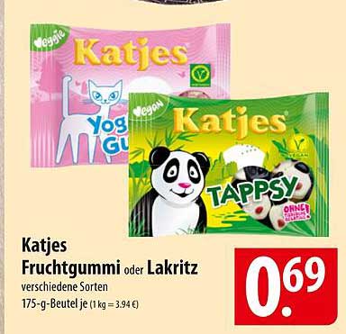 Katjes Fruchtgummi oder Lakritz - verschiedene Sorten