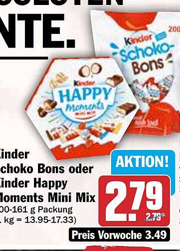 Kinder Schoko Bons oder Kinder Happy Moments Mini Mix