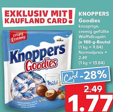 KNOPPERS Goodies – knusprige, cremig gefüllte Waffelkugeln