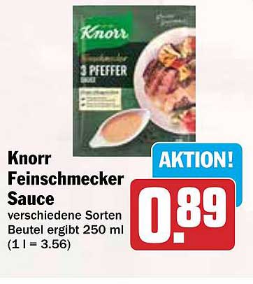 Knorr Feinschmecker Sauce verschiedene Sorten Beutel ergibt 250 ml