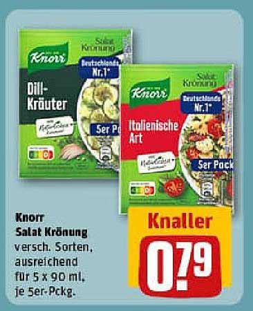 Knorr Salat Krönung, verschiedene Sorten