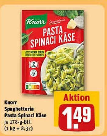 Knorr Spaghetti Pasta Spinaci Käse 178-g-Btl.