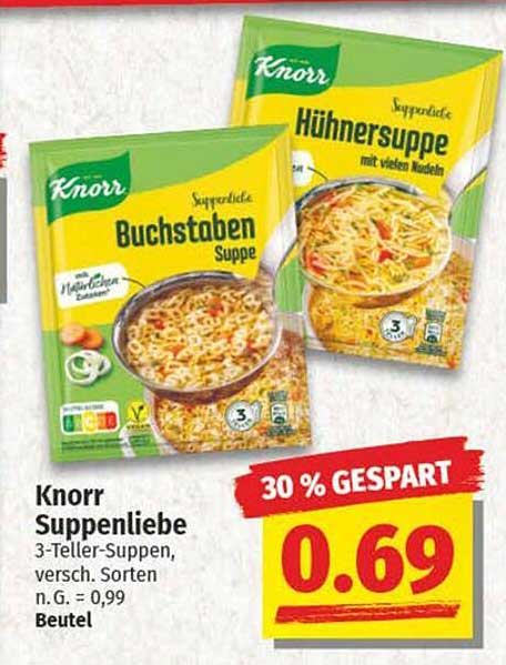 Knorr Suppenliebe 3-Teller-Suppen, versch. Sorten