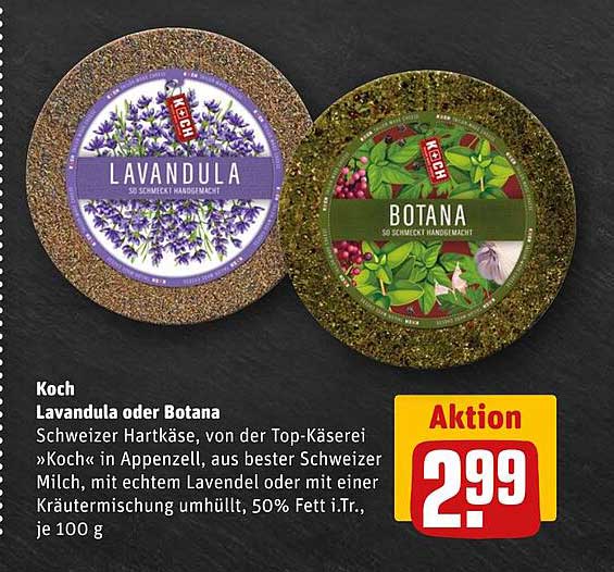 Koch Lavandula oder Botana - Schweizer Hartkäse