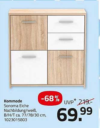 Kommmode Sonoma Eiche Nachbildung/weiß