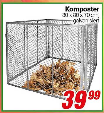 Komposter 80 x 80 x 70 cm, verzinkt