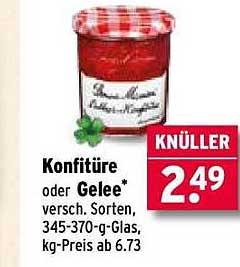 Konfitüre oder Gelee, verschiedene Sorten
