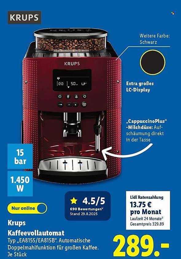 Krups Kaffeevollautomat Typ „EA8155/EA815B“
