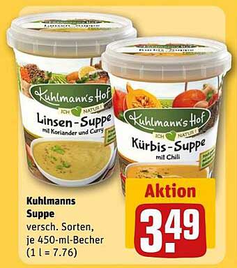 Kuhlmanns Suppe - verschiedene Sorten, je 450-ml-Becher