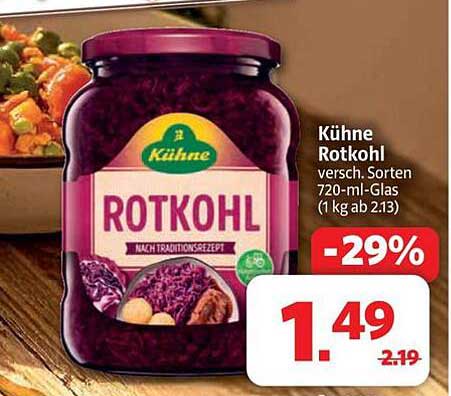 Kühnem Rotkohl 720-ml-Glas für nur 1,49 €!