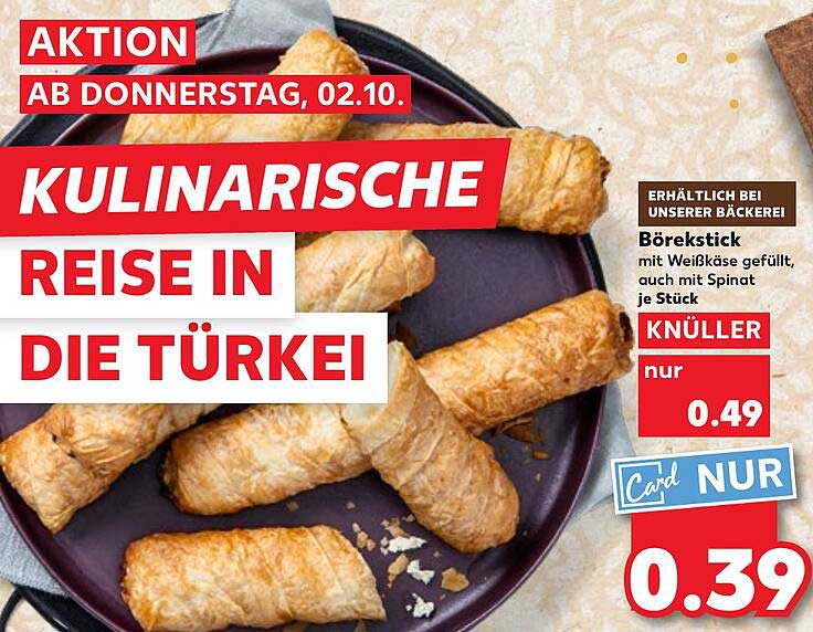 KULINARISCHE REISE IN DIE TÜRKIE - Börekstick mit Weißkäse gefüllt, auch mit Spinat je Stück