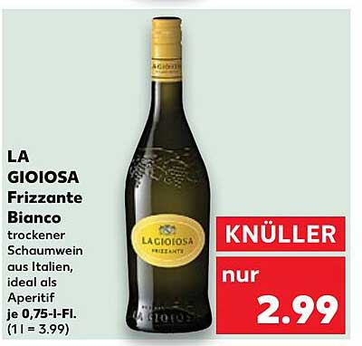 LA GIOIOSA Frizzante Bianco 0,75l Flasche