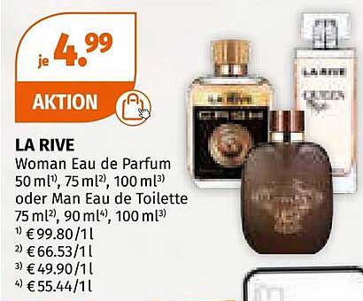 LA RIVE Woman Eau de Parfum 50 ml, 75 ml, 100 ml oder Man Eau de Toilette 75 ml, 90 ml, 100 ml
