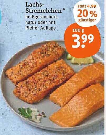Lachs-Stremelchen heißgeräuchert, natur oder mit Pfeffer Auflage