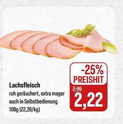 Lachsfleisch - roh geräuchert, extra mager