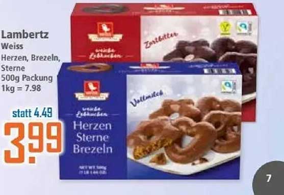 Lambertz Herzen, Brezel, Sterne 500g Packung