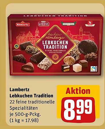 Lambertz Lebkuchen Tradition 22 feine traditionelle Spezialitäten 500-g-Pckg