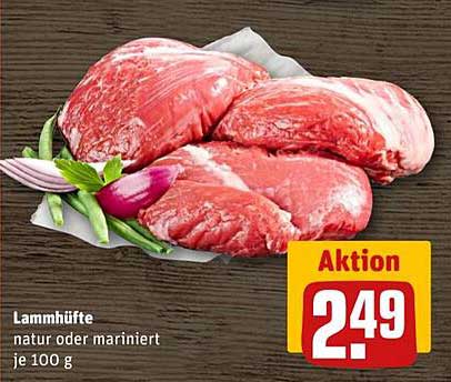Lammhüfte natur oder mariniert je 100 g