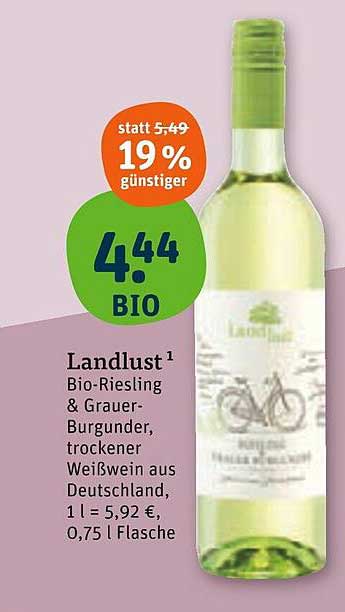 Landlust Bio-Riesling & Grauer Burgunder, trockener Weißwein aus Deutschland