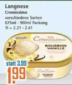 Langnese Cremissimo verschiedene Sorten 825ml - 900ml