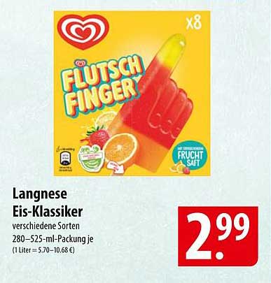 Langnese Eis-Klassiker Flutschfinger 8er Pack