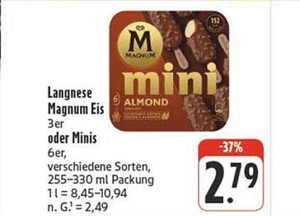 Langnese Magnum Eis Mini 6er oder 3er, verschiedene Sorten