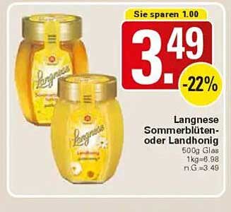 Langnese Sommerblüten- oder Landhonig 500g Glas