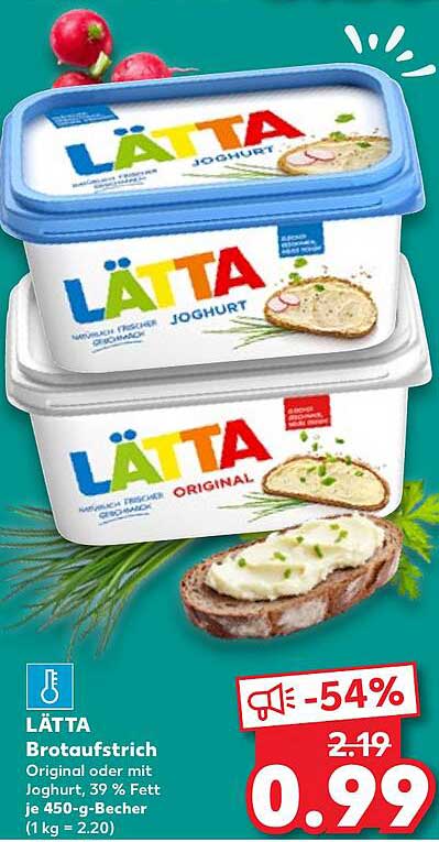 LÄTTA Brotaufstrich - Original oder mit Joghurt, 450 g