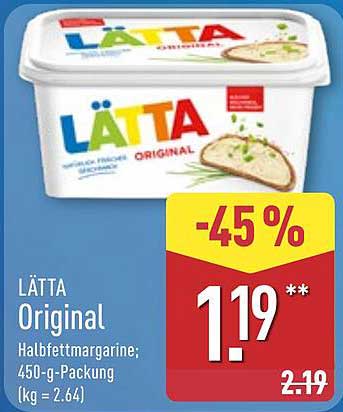 LÄTTA Original Halbfettmargarine 450 g