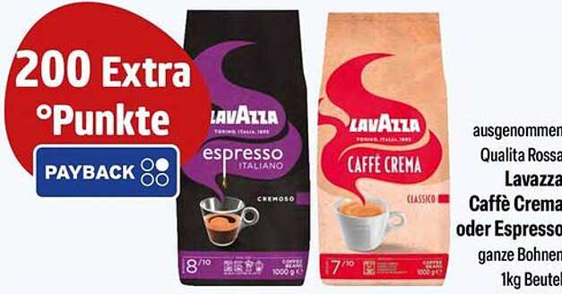 Lavazza Caffè Crema oder Espresso - ganze Bohnen, 1kg Beutel
