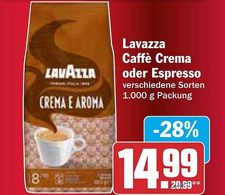 Lavazza Caffè Crema oder Espresso - verschiedene Sorten 1.000 g Packung