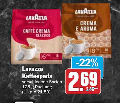 Lavazza Kaffeepads verschiedene Sorten 125 g Packung