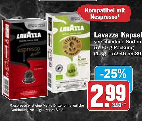 Lavazza Kapseln verschiedene Sorten 57-50 g Packung