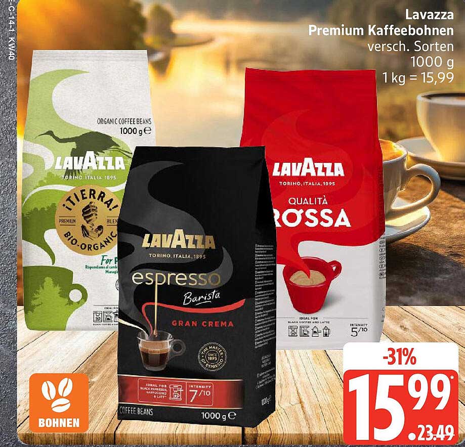 Lavazza Premium Kaffee Bohnen verschiedene Sorten 1000 g
