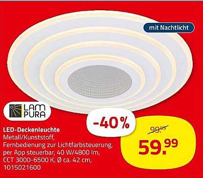 LED-Deckenleuchte mit Nachtlicht - 40% Rabatt auf die smarte Lichtlösung