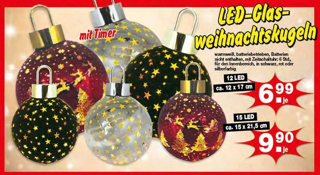 LED-Glas-Weihnachtskugeln mit Timer