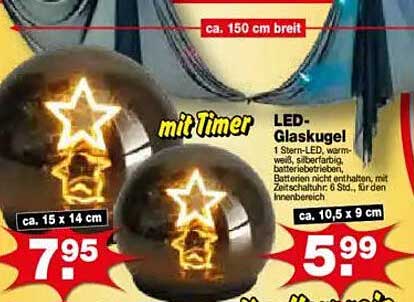 LED-Glaskugel mit Timer