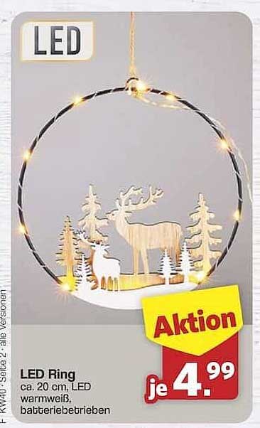 LED Ring ca. 20 cm, LED warmweiß, batterie betrieben