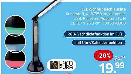 LED-Schreibtischleuchte mit RGB-Nachtlichtfunktion