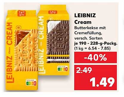 LEIBNIZ Cream Butterkekse mit Cremefüllung, verschiedene Sorten