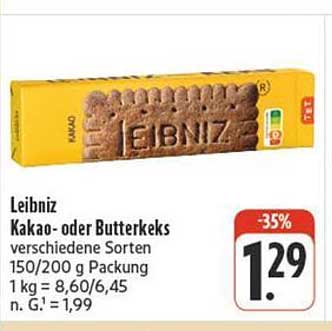 Leibniz Kakao- oder Butterkekse 150/200 g